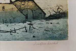 Eugene Lucker - Winterlandschap met twee schuren kopen? Bied vanaf 45!