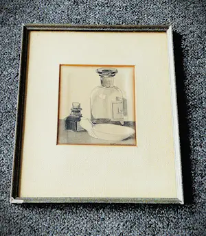 Johan Hendrik Kaemmerer - Fraaie gewassen Inkt "grisaille" stilleven - gesigneerd kopen? Bied vanaf 30!