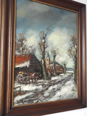 Hendrik Cornelis Kranenburg - Olieverf - Boer met kar aan landweg kopen? Bied vanaf 65!