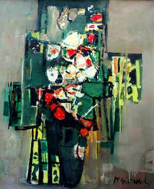 Zvi Mairovich - olieverf op doek: abstract verkocht voor € 500!