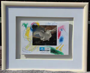 Corneille - Ingelijste gemengde techniek: KLM official Airline of EURO 2000 (nette lijst) kopen? Bied vanaf 895!