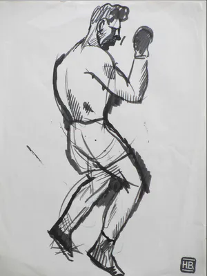 Herman Bieling - Boksers in aktie - Tekeningen kopen? Bied vanaf 60!