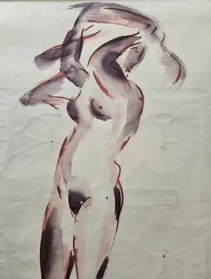 Nicolaas van der Kreek - Naakt. Staande vrouw. Achterzijde ontwerp tekening. kaufen? Bieten Sie von 99!