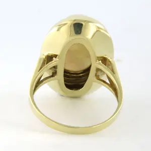Buy 14k geel gouden ring bezet met een opaal - 5.0 gram - ringmaat 17.5(55)? Bid from 360!