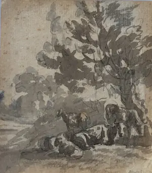 Willem Spoor - Twee sepia's met koeien kopen? Bied vanaf 50!