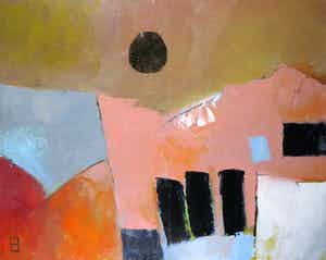 Philip Vencken - Olieverf op doek, Landscape verkocht voor € 80!