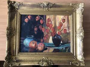 Niet of onleesbaar gesigneerd - Prachtig stilleven inde oude originele lijst. verkocht voor € 1!