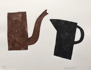 Klaas Gubbels - sjabloondruk 'Stilleven in Bruin en Zwart’ - 2006 - oplage 16 ex. kopen? Bied vanaf 285!