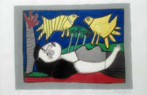 Corneille - Liggende vrouw met twee vogels verkocht voor € 159!