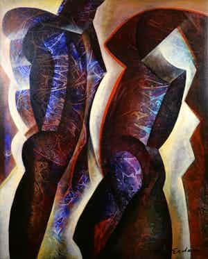 Frits van Eeden - Polygrafie op doek, Abstract Composition (Zeer groot) verkocht voor € 150!