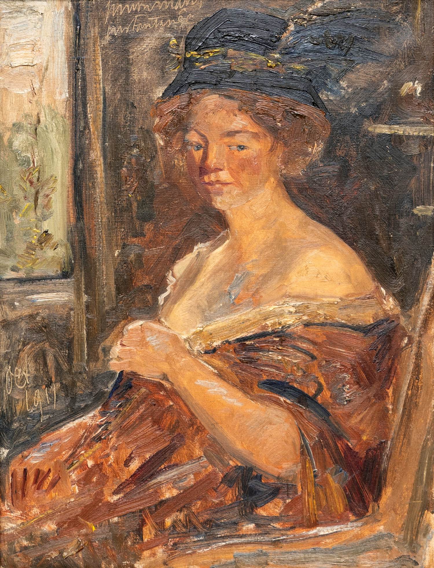 Simon Maris - Portret van een vrouw bij een raam - 1911 kopen? Bied vanaf 525!