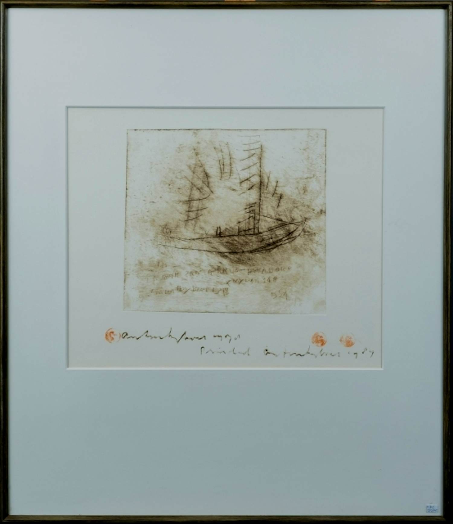 Anton Heyboer - Ets: boot - 1984 (nette lijst!) kopen? Bied vanaf 199!