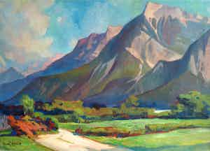 Klaas Pijlman - Olieverf op doek , Italië, Sassolungo? – 50 x 70 cm - 1968 verkocht voor € 50!