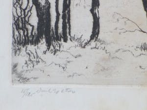 Hans van Dokkum - Boerderij in de sneeuw - Ets kopen? Bied vanaf 1!