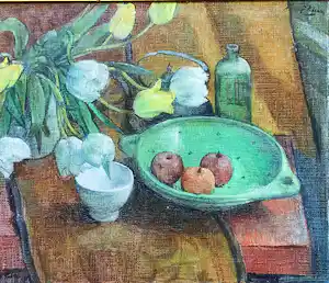 Roelof Klein - Stilleven met tulpen in pastelkleuren verkauft für € 125!