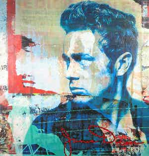 Karin Vermeer - Gemengde techniek op doek, James Dean (Groot) verkocht voor € 50!