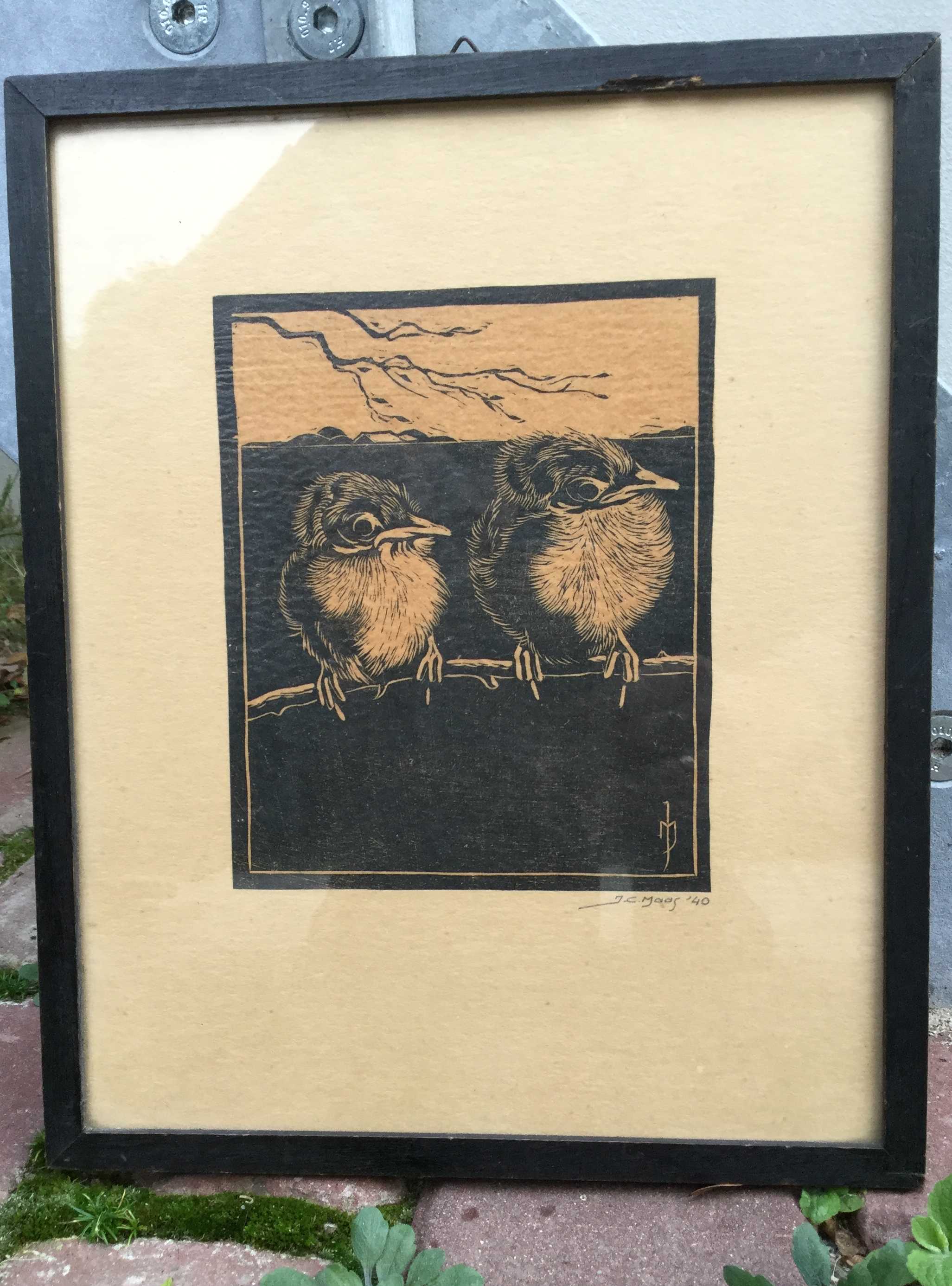Jan Christiaan Maas - C2269-5 Twee vogeltjes verkocht voor € 10!