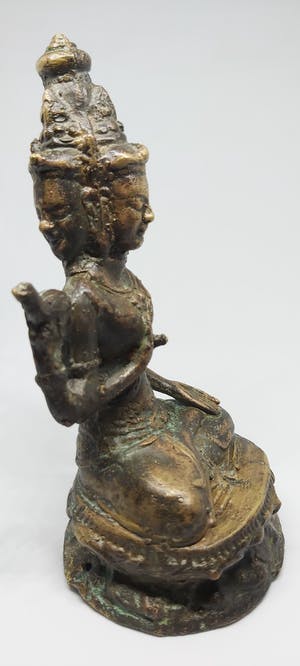 Brons (Onbekend) - Antiek Tara Boeddha Beeld met Drie Gezichten rond 1890 kopen? Bied vanaf 85!