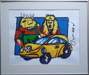 Herman Brood - VW Beetle - ZGAN - Ingelijst kopen? Bied vanaf 150!