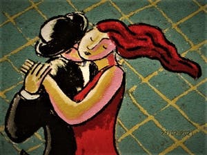 Jacques Tange - populair Rotterdams graficus - gesigneerde Zeefdruk - Tango dinner - 200 exempl. kopen? Bied vanaf 29!