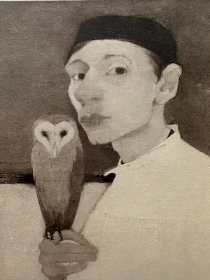 Jan Mankes - Heliogravure " Zelfportret met uil " kopen? Bied vanaf 135!
