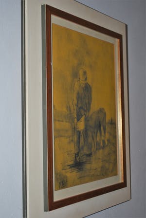 Johannes Cornelis Pabst - Boer voert een kalf, een molen in de achtergrond - *Heijdenrijk lijst* kopen? Bied vanaf 100!