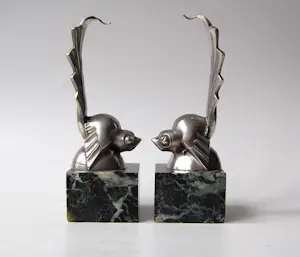 Gaston Rischmann - Art deco boeksteunen - kubistische vogels kopen? Bied vanaf 650!