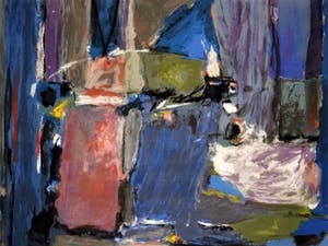Wil van Leeuwen - GROOT expressionistisch Litho "de Lente" gesigneerd - Professioneel ingelijst. kopen? Bied vanaf 10!