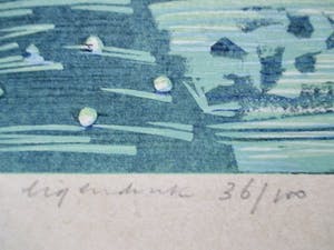 Luuk Scholten - Grote lino "Landschap met koeien" kopen? Bied vanaf 25!