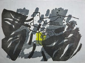 Jef Diederen - Lino op geschept papier, Zonder titel kopen? Bied vanaf 40!