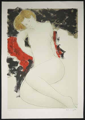Alain Bonnefoit - Litho, Nu à la Chaise Rouge kopen? Bied vanaf 1!