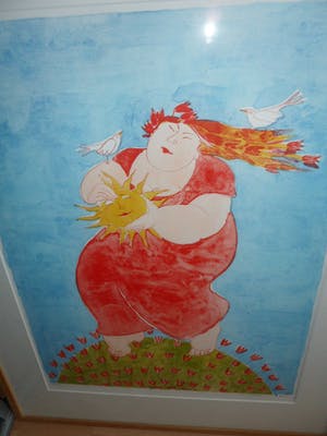 Ada Breedveld - Zeefdruk,Titel, "Morning Glory". kopen? Bied vanaf 80!