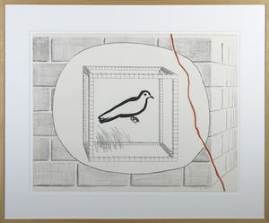 Roger Raveel - Litho, Gekooide duif - Ingelijst kopen? Bied vanaf 600!
