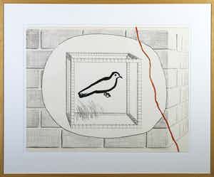 Roger Raveel - Litho, Gekooide duif - Ingelijst verkocht voor € 600!