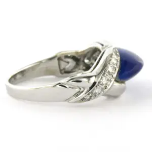 18k wit gouden ring met lapis lazuli en briljant geslepen diamant tot. 0.30ct kopen? Bied vanaf 710!