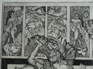 Ab Steenvoorden - Ets met blinddruk , Gemini – Surrealistische voorstelling, 1973 – 24 x 29½ cm kopen? Bied vanaf 1!