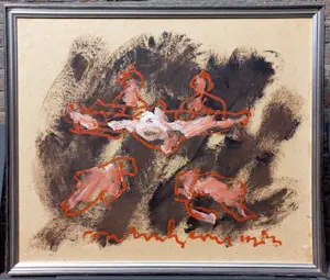 Anton Heyboer - Figuren, acrylverf op canvasboard (netjes ingelijst) kopen? Bied vanaf 275!