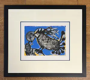Corneille - Ingelijste lithografie: de muzikale vogel, 1992 kopen? Bied vanaf 485!