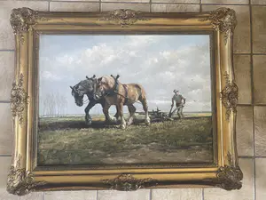 Dirk Meesters - Ploegende boer met 2 paarden kopen? Bied vanaf 175!