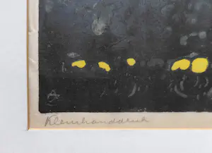 Arie Zonneveld - Landschap, houtsnede (ingelijst) kopen? Bied vanaf 20!