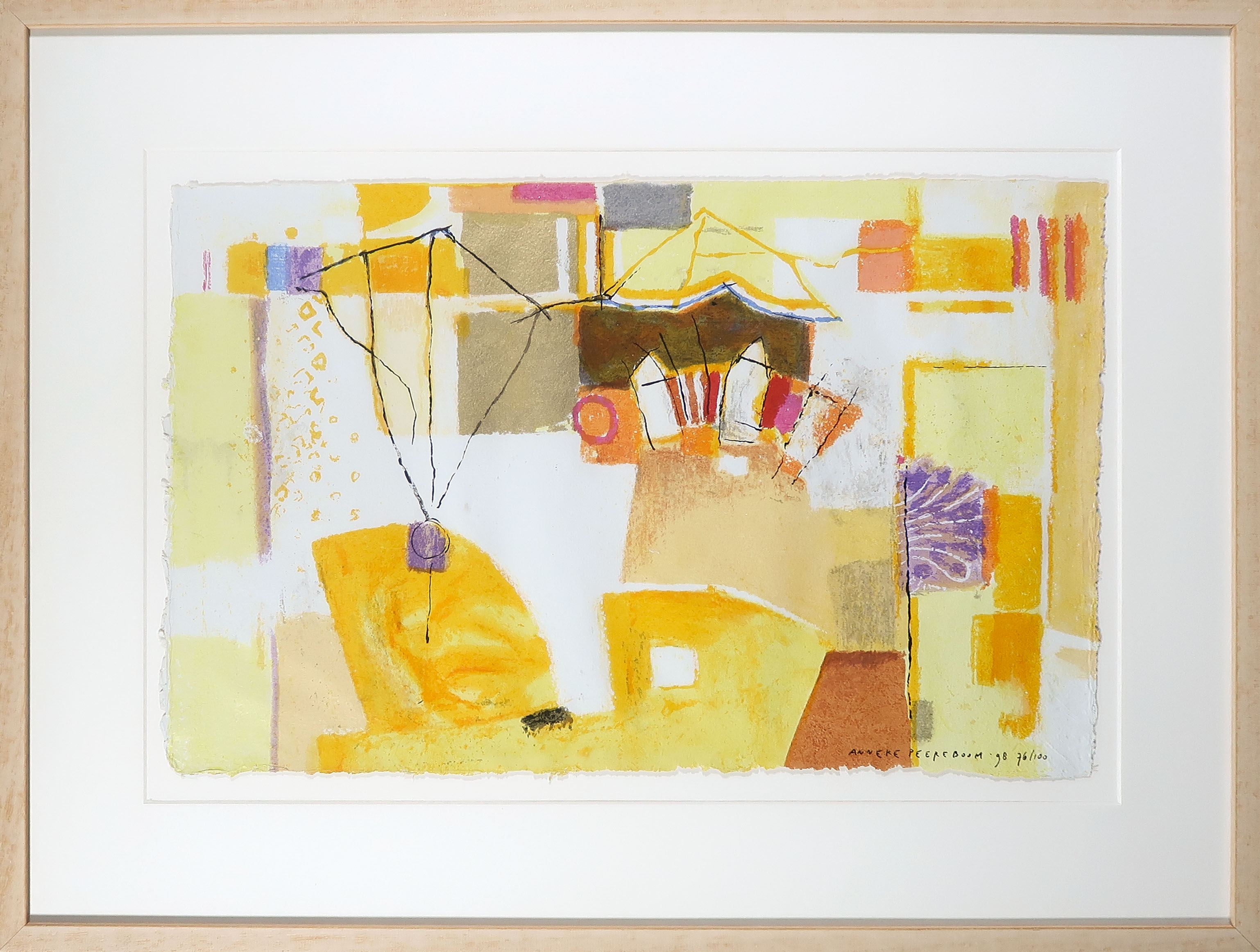 Anneke Peereboom - Zeefdruk, Zonder titel - Ingelijst kopen? Bied vanaf 20!