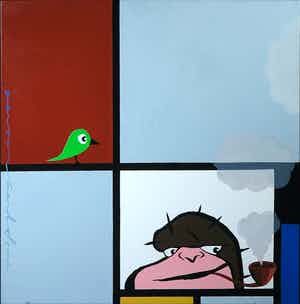 Jeroen Gerlofsma - Olieverf op doek, Zonder titel verkocht voor € 50!