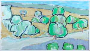 Paul Overhaus - Olieverf op doek, Bos - Ingelijst verkocht voor € 100!