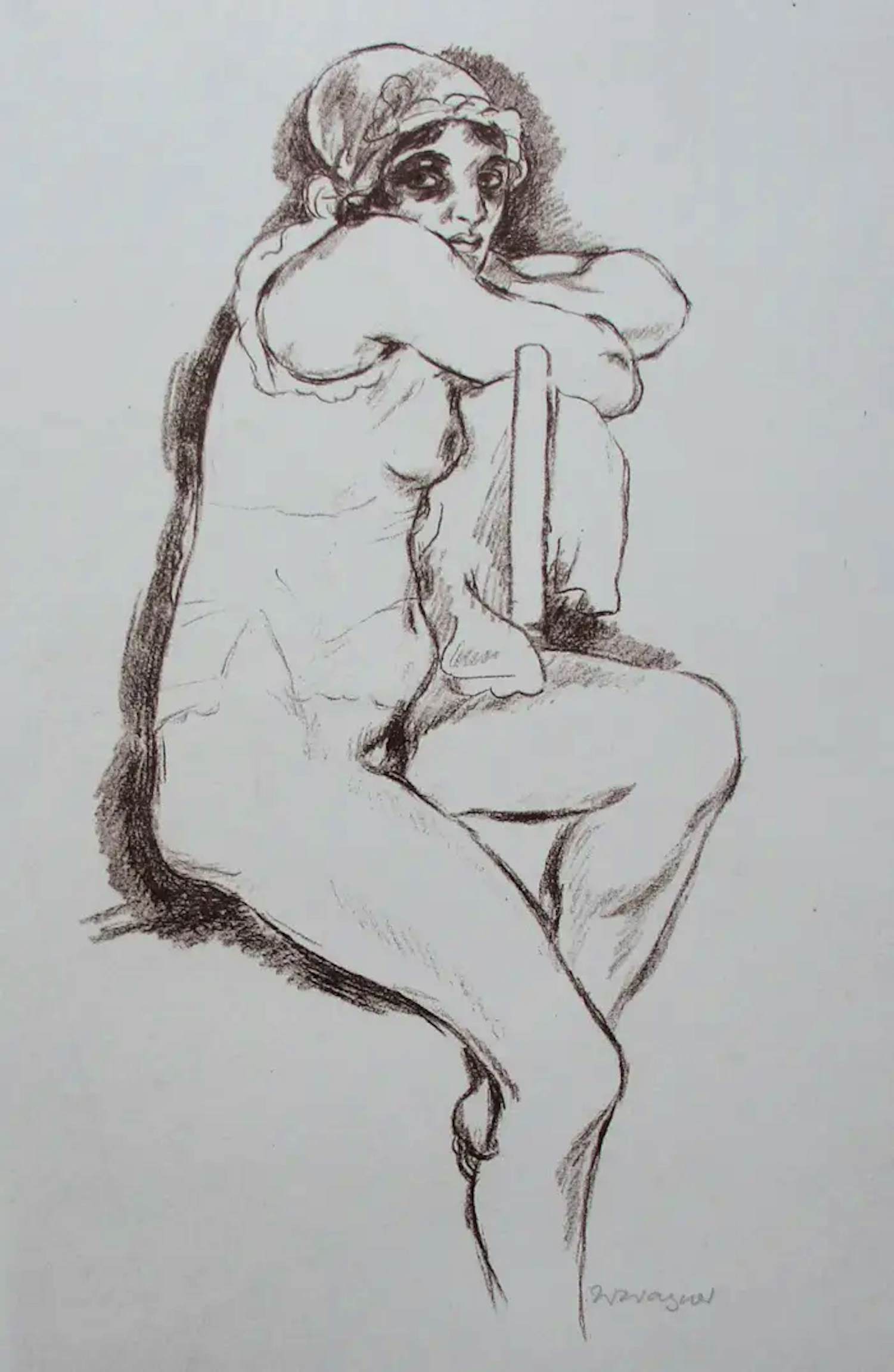 Buy Wilhelm Wagner - Litho: zittende dame? Bid from 99!