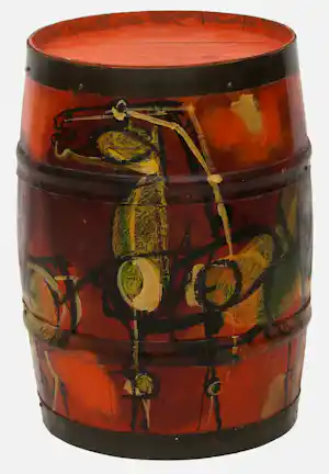 Buy Frits van Eeden - uniek item: beschilderd haringtonnetje (paarden)? Bid from 89!