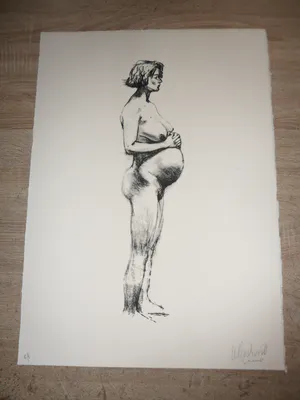 Peter Klashorst - Litho. Titel, "Pregnant" . kopen? Bied vanaf 35!