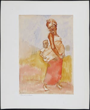 Jan Dirk Pijper - Aquarel, Buffels en sawahs wachtend op de nacht kopen? Bied vanaf 1!