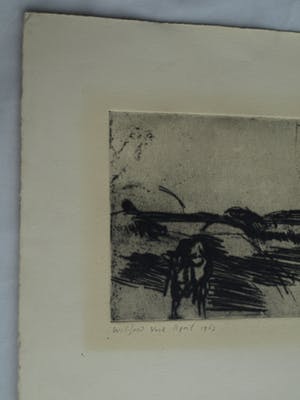 Wilfred Voet - Ets , “2 Koeien in de polder” – gesigneerd –1963 – nr 3 van 12 kopen? Bied vanaf 25!