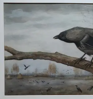 Jan van Oort - Bonte kraai op boomtak kopen? Bied vanaf 295!