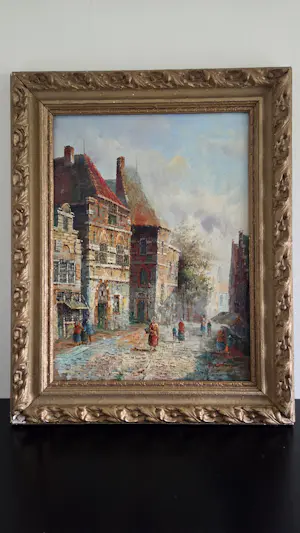 Onbekend - Oud Hollands of Vlaams stadsgezicht kopen? Bied vanaf 125!